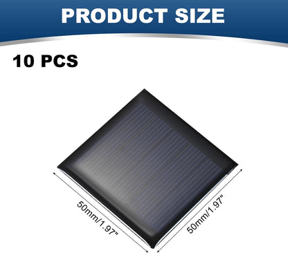 MECCANIXITY 10PCS 2V 0.08W 0.04A Mini Solar Panels for Solar Power, Small Solar Photovoltaic Cells Charge DIY Electric Toy Materials Solar System Kits, 1.57" x 1.57"