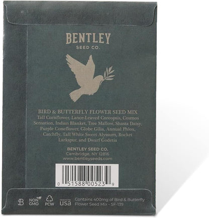 Grateful Memories Dove with Bird and Butterfly Mix Seed Favor Packets - Gardening Gifts - Wild Flower Seeds for Planting - Garden or Indoor Plant Flowers - Growing Plants in Memory