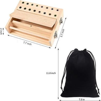 16-Hole Wooden Therapy Pegboard Multifunctional Finger Dexterity for Fine Motor Skills, Hand-Eye Coordination & Sensory Rehabilitation Ideal for Home Office Seniors Men Women and Occupational Therapy