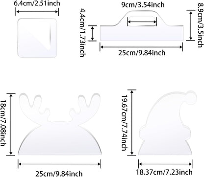 Router Templates, 4pcs Acrylic Charcuterie Board Handle Template, LYMOI Clear Cut Board Thick Handle Template, Angled Curvy Tracing Stencils Cut Guide Tools for Kitchen Woodworking. (Style 1)
