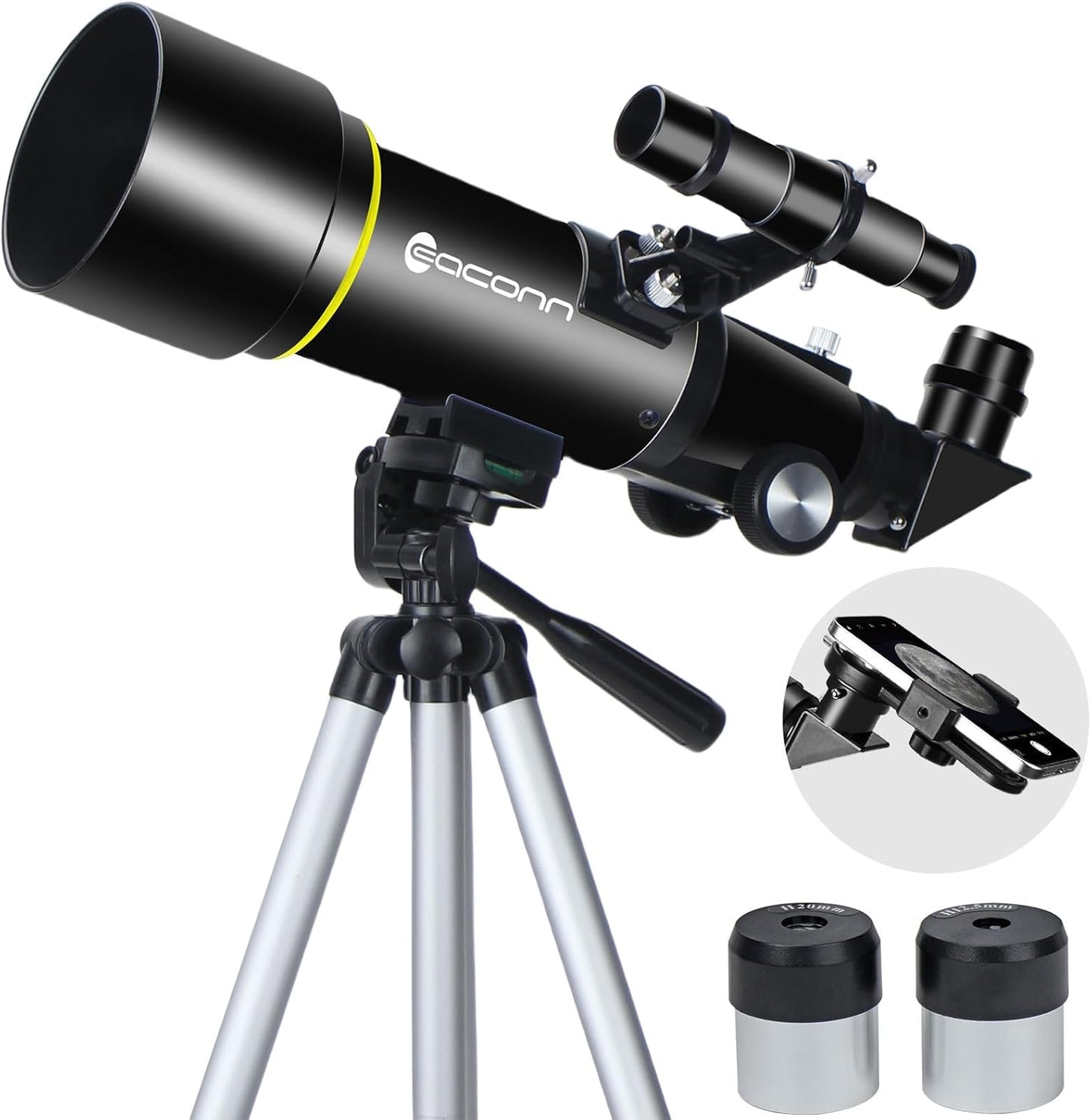 Telescopes, Telescope for Kids and Adults Beginners, 70mm Aperture 400mm Focus Length Refractor Travel Telescope with AZ Mount for Observe The Moon and Landscape (Blue)