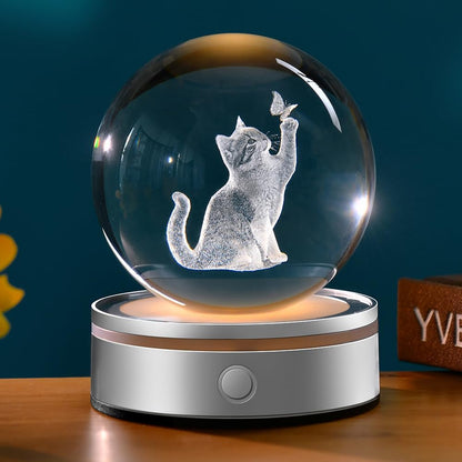 3D Solar System Crystal Ball Universe Glass Ball Space Astronomy Gift Planets Model Science Astrophysics Gifts Solar System Night Light Glass Globe Decor with 12 Colorful Modes Light Base