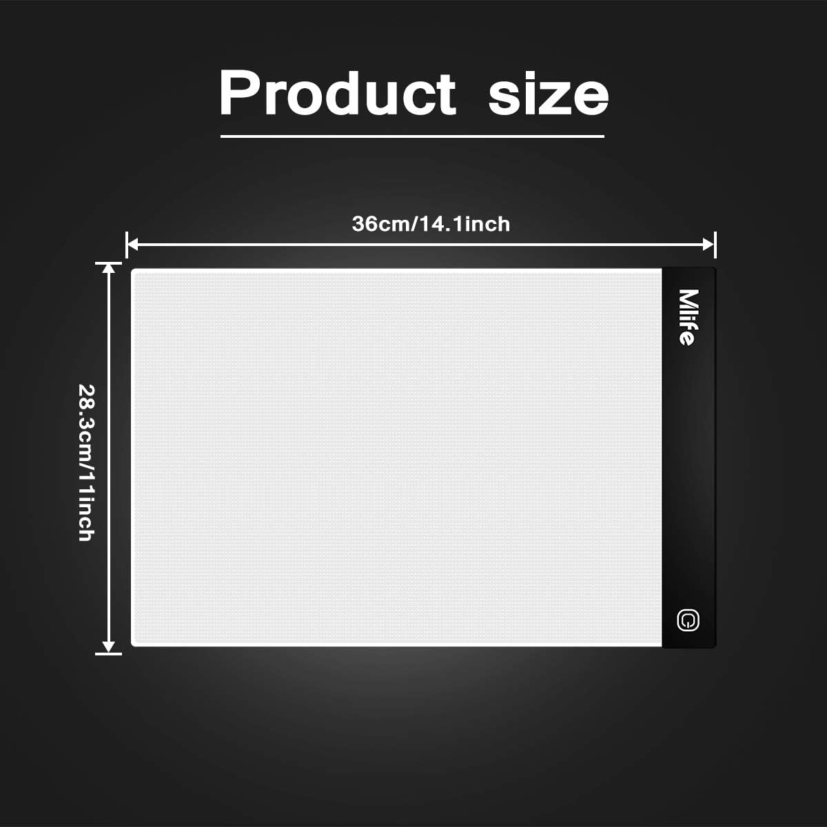B4 LED Light Pad - Upgraded Diamond Art Light Box Dimmable Tracing Light Board, Sketching, Animation, Drawing Light Box with 4 Fasten Clips