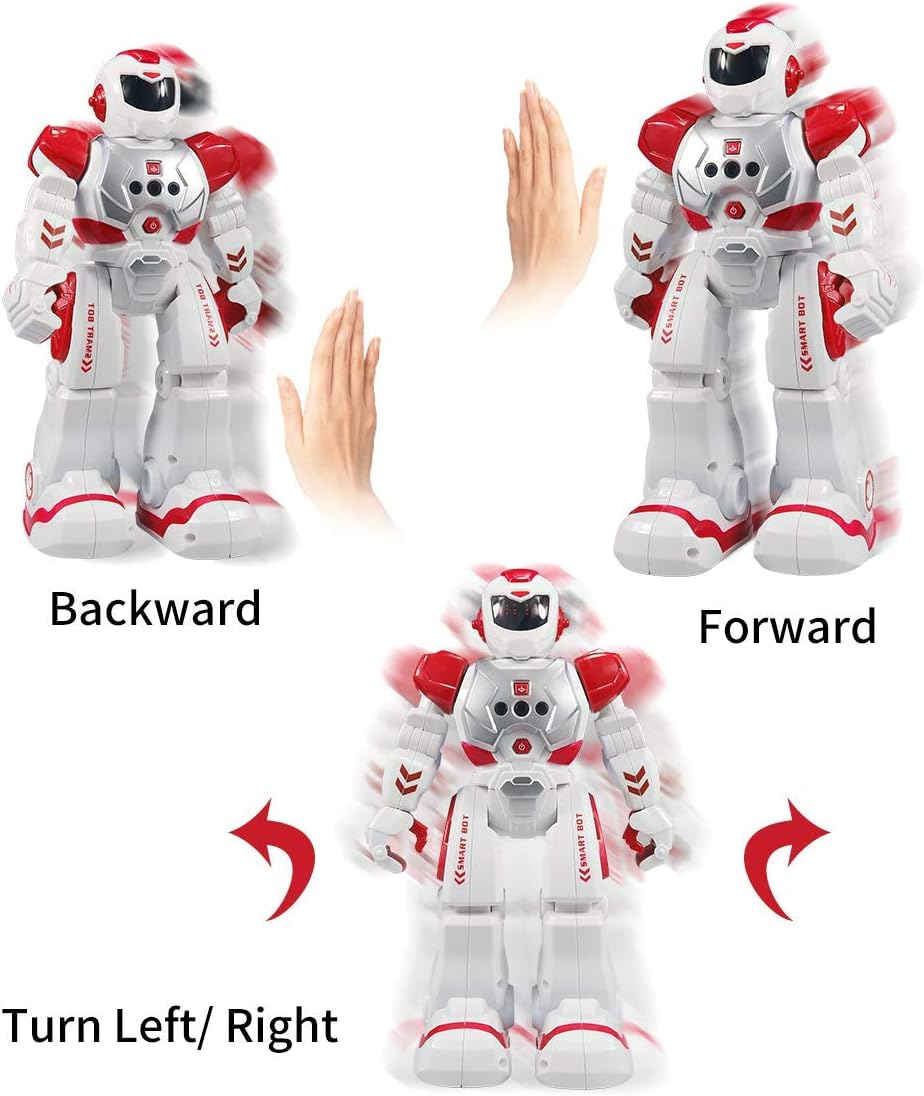 Remote Control Robot for Kids,Intellectual Gesture Sensor Programmable Robots with Infrared Controller Early Education Toys can Dance Sing Walk,Best Gift for Children (Blue/White)