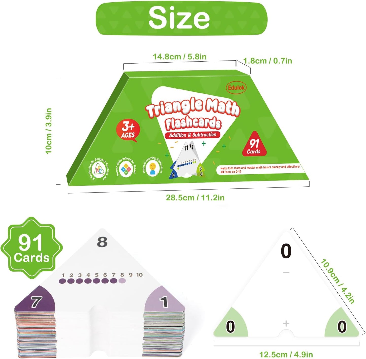 Edulok Multiplication and Division Flash Cards 0-12, Triangle Math Games Flash Cards with Times Table Chart, Math Manipulatives Flashcards for Kids Classroom Homeschool 3rd 4th 5th 6th Grade