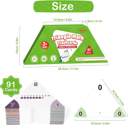 Edulok Multiplication and Division Flash Cards 0-12, Triangle Math Games Flash Cards with Times Table Chart, Math Manipulatives Flashcards for Kids Classroom Homeschool 3rd 4th 5th 6th Grade