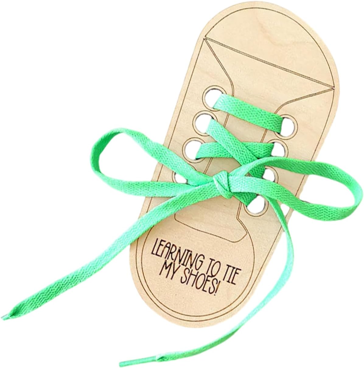 Portable Wooden Lacing Shoe Toy with Colorful Shoelace Tying Practice Board for Parent Skill Development Early
