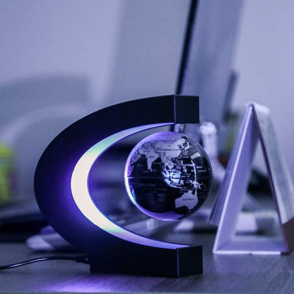 MOKOQI Magnetic Levitating Globe with LED Light, Cool Tech Gift for Men Father Boys and Girls, Birthday Gifts for Kids, Floating Globes World Desk Gadget Decor in Office Home Display (Silver)