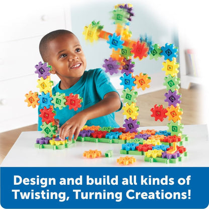 Learning Resources Gears! Gears! Gears! Super Building Toy Set, STEM Toys, Construction Toys, Gears for Kids, 150 Pieces, Ages 3+, Blue