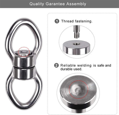 SELEWARE Silent Bearing Swing Swivel, 360° Rotational Device Hanging Accessory with Removeable Buckle for Tree Swing, Hammock Chair, Climbing Rope, Yoga, Kids Swing Swivel 1200LB Capacity, 2 Pack