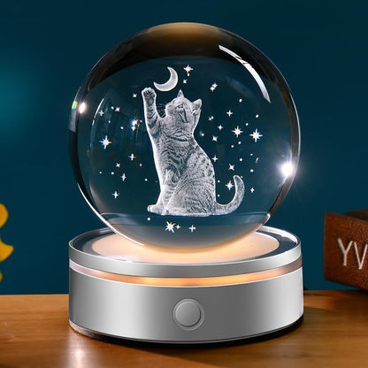3D Solar System Crystal Ball Universe Glass Ball Space Astronomy Gift Planets Model Science Astrophysics Gifts Solar System Night Light Glass Globe Decor with 12 Colorful Modes Light Base