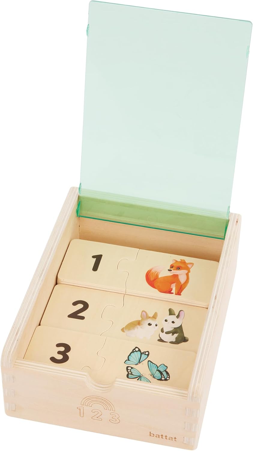 Battat – One – Match Puzzle – Alphabets Wooden Puzzle for Toddlers – Wooden Toys – Educational Toys – 3+ Years– Self Correcting Puzzles with Storage Box ABC