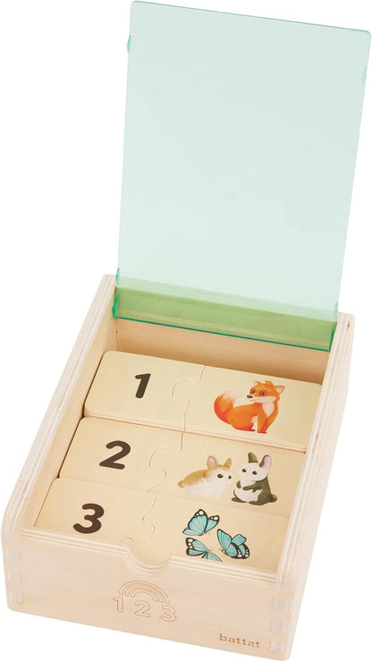 Battat – One – Match Puzzle – Alphabets Wooden Puzzle for Toddlers – Wooden Toys – Educational Toys – 3+ Years– Self Correcting Puzzles with Storage Box ABC