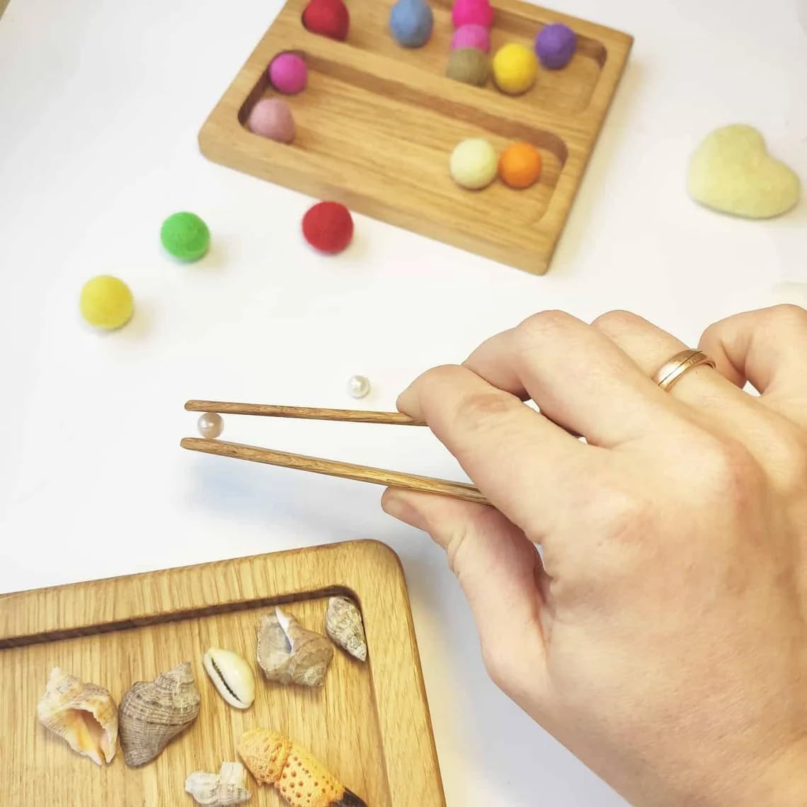 Personalized Montessori Wooden Tweezers or Tongs, Materials for fine Motor Skills, Gift for Kids, Loose Parts, Homeschool, Preschool (Only Tweezers)