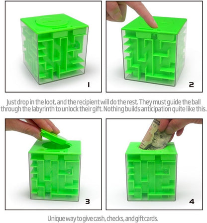 Trekbest Money Maze Puzzle Box - A Fun Unique Way to Give Gifts for Kids and Adults (Green)