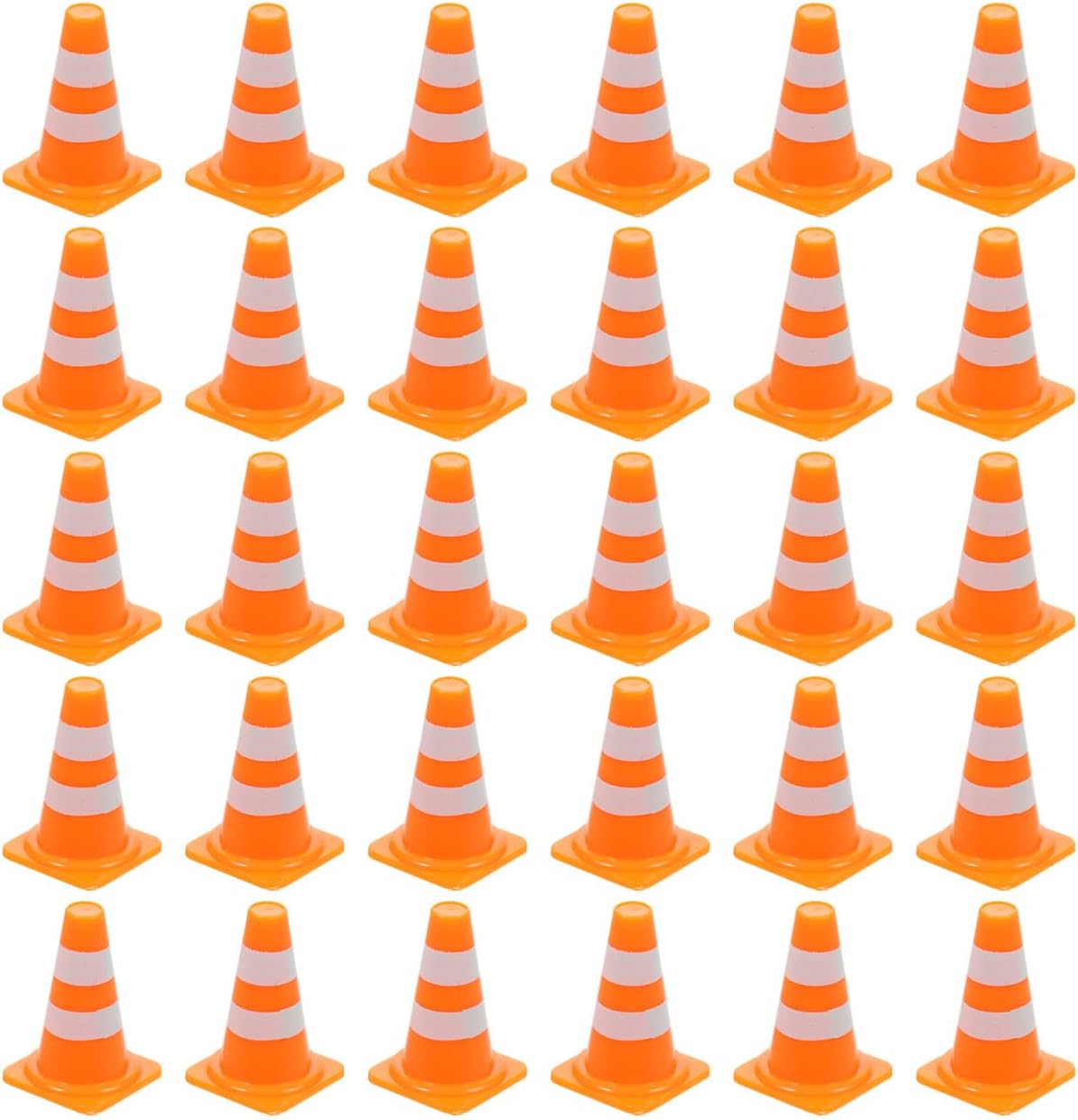 NUOBESTY 30Pcs Mini Traffic Cones, 0.98 Small Orange Construction Cones Miniature Sports Training Roadblock Toy Safety Road Street Signs Scene Models for Kids Early Cognitive Learning, Sand Table