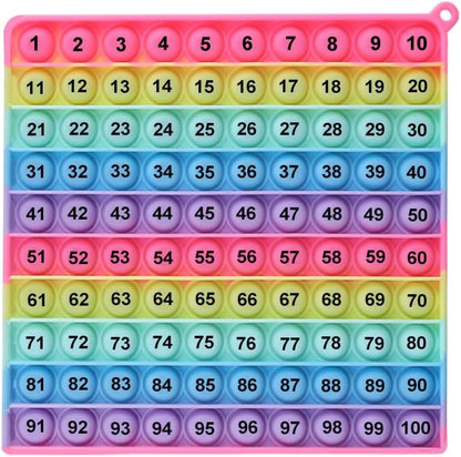 Multiplication Game Table Digital Multiplication Board Game, Addition and Multiplication in One, Rainbow Dimple Fingertip Toy, Create Stress-Relieving Math Manipulation (1 Piece)
