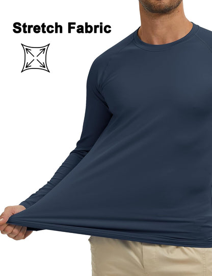 Men's Thermal Shirts Long Sleeve Fleece Lined Crew Neck Base Layer Athletic Workout Tops