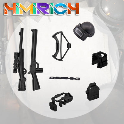 Weapons Pack Military Toy Set Building Blocks Model for Soldier Figures, Army Equipment Gear Kit Pieces and Parts Accessories Compatible with Major Brand