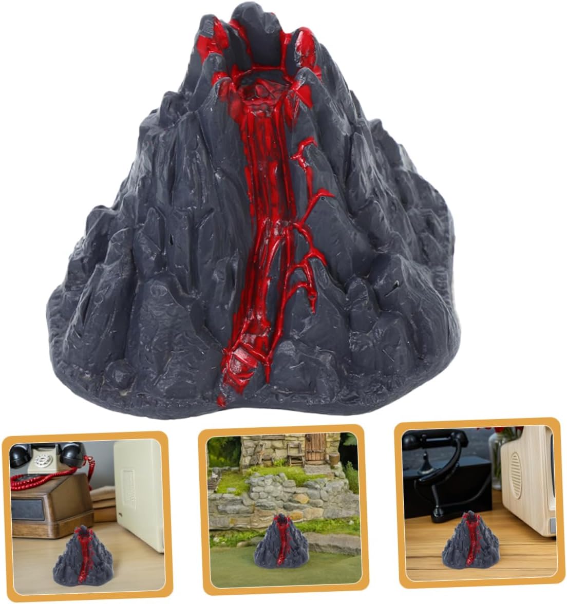16pcs Miniature Erupting Volcano Model Realistic Plastic Volcano for Science Experiments and Educational Demonstrations for Tabletop Displays and Micro Landscapes