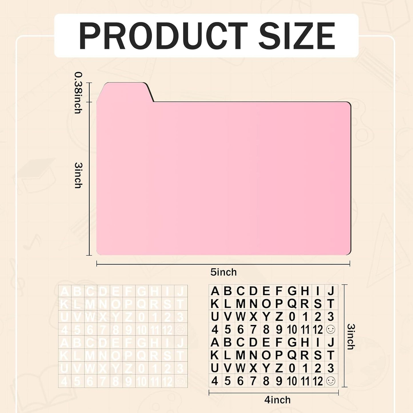 Harloon 50 Pack 3 x 5 Inch Index Card Dividers with 2 Number Alphabet Sticker with Tab, Dry Erase Index Card Guide Set, Photo Recipe Divider for Office Business Back to School Supplies, Candy Color