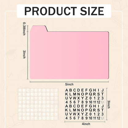 Harloon 50 Pack 3 x 5 Inch Index Card Dividers with 2 Number Alphabet Sticker with Tab, Dry Erase Index Card Guide Set, Photo Recipe Divider for Office Business Back to School Supplies, Candy Color