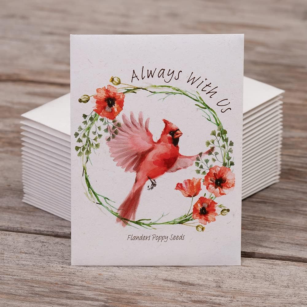 Grateful Memories Dove with Bird and Butterfly Mix Seed Favor Packets - Gardening Gifts - Wild Flower Seeds for Planting - Garden or Indoor Plant Flowers - Growing Plants in Memory