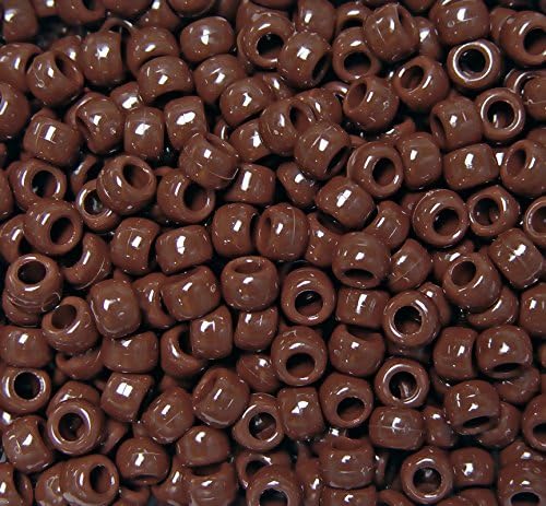 JOLLY STORE Crafts - Pony Beads, Easy-to-Use Reusable Jewelry-Making/Bracelet Beads for Art, Craft Decorations & More, 9 x 6 mm, Crafted in The USA, Opaque Tan, 500 pcs (Pack of 1)