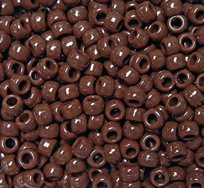 JOLLY STORE Crafts - Pony Beads, Easy-to-Use Reusable Jewelry-Making/Bracelet Beads for Art, Craft Decorations & More, 9 x 6 mm, Crafted in The USA, Opaque Tan, 500 pcs (Pack of 1)