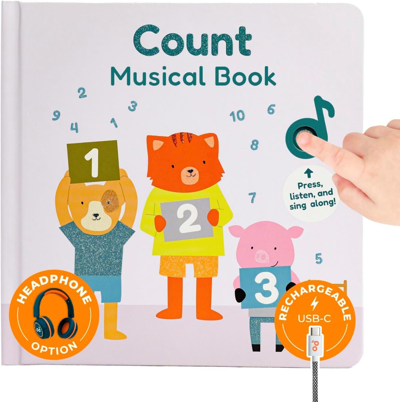 Cali's Books Alphabet Book for Toddlers 1-3 - Learn ABC, Musical Books for Kids, Interactive Talking Baby Toddler Sound Book, Educational Song Learning Toys, Singing and Speech Music Toy for Babies
