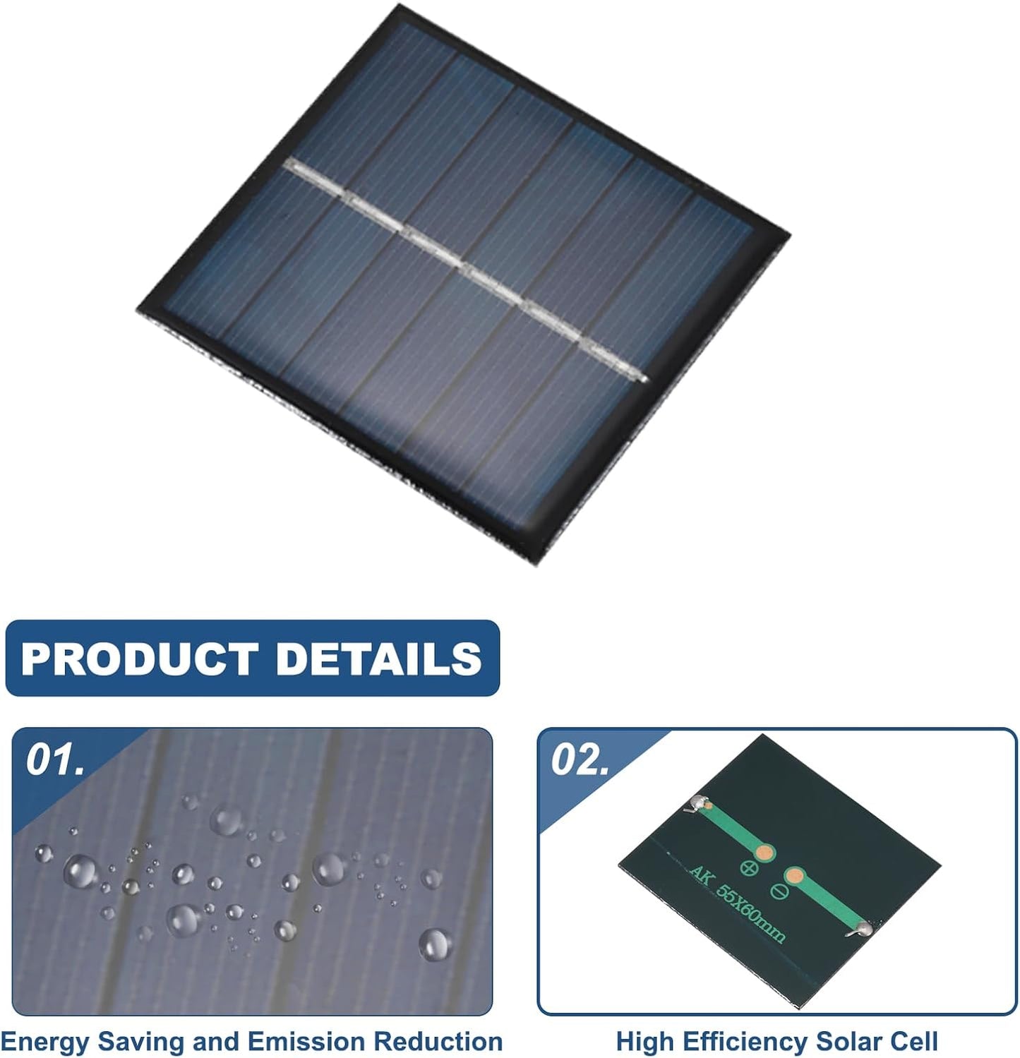 MECCANIXITY 8PCS 1.5V 0.09W 0.06A Mini Solar Panels for Solar Power, Small Solar Photovoltaic Cells Charge DIY Electric Toy Materials Solar System Kits, 1.18" x 1.18"