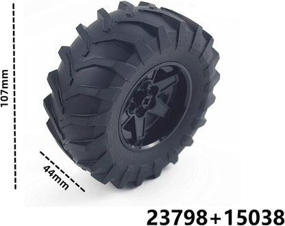 Technics Parts Vehicles Suspension System with Tire 107x44 Technical Parts Set Compatible with All Major Brands, MOC Parts Building Toy DIY Accessories (200pcs)