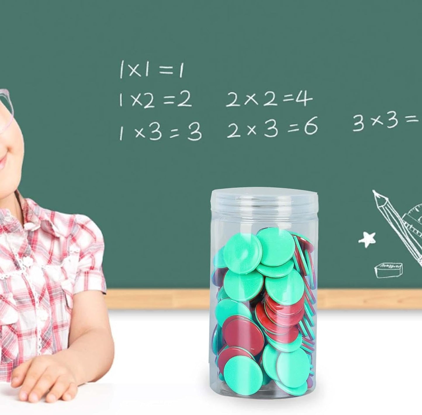100 Pieces Learning Counters Two Color Counters for Math Practice Bingo Chips Math Counters for Kids for Game Classroom