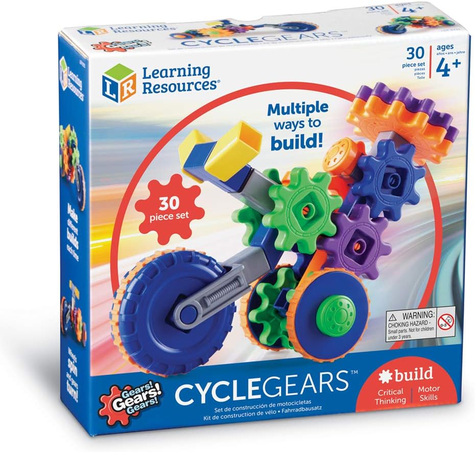 Learning Resources Gears! Gears! Gears! Cycle Gears, STEM Activities, Fine Motor Skills, Toddler Explorer Kit, Science and Construction, Boys and Girls Gifts, 30 Pieces, Ages 4+