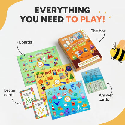 Kidrox Squad Alphabet Flashcards for Kids – 26 Slide-Reveal Cards in English & Spanish | Magic Pull-Tab Bilingual Learning Game for Toddlers & Preschoolers Age 3+
