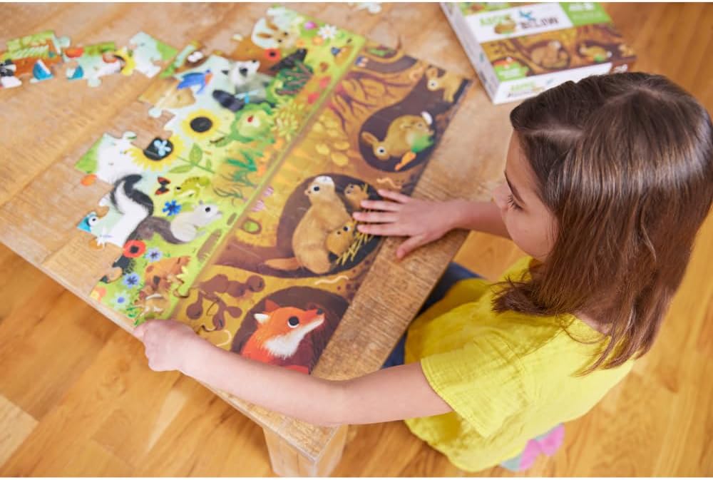 Crocodile Creek Above + Below 48-Piece Jigsaw Floor Puzzle - Fun Floor Puzzles for Kids Ages 4-8, Jumbo Unicorn
