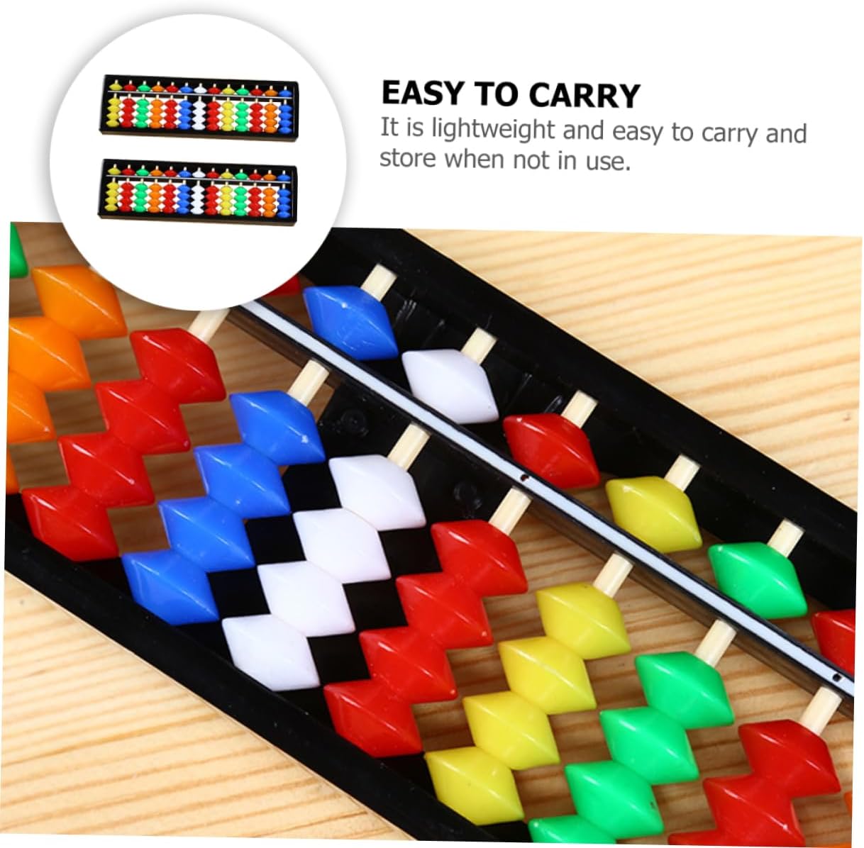 Kids Abacus Math Learning Toy 7.99 Inch Lightweight Beads Counting Tool for Early Math Skills Development and Classroom Use