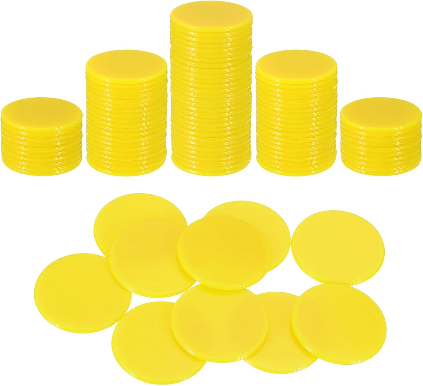 uxcell 120Pcs 1 Inch Poker Chips, Plastic Bingo Chips Learning Counters Counting Counters Disks Markers Opaque Game Tokens for Game Play Math Counting, Pink, Flat