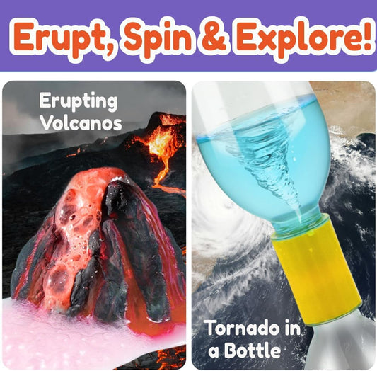 BenBen Science Kit for Kids Ages 8-12, 105 Hands-On Science Experiments with Paintable Volcano, Slime & Tornado Lab, STEM Gift for Boys Girls