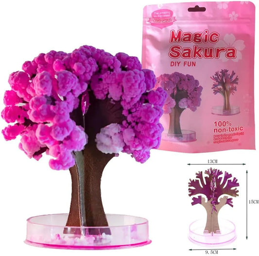 Magic Sakura Cherry Blossom Paper Tree - Crystal Tree Growing Kit for Kids & Teens - DIY Science Kit - Educational Sakura Magic Tree - Grow Your Own Crystal Garden