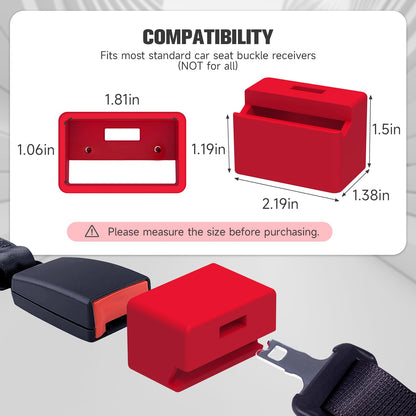 Morlike Silicone Seatbelt Secure Buckle Safety Cover Lock | Keep Children Safe in Car Seat and Prevent Kids from Accidentally Unbuckling | Buckle Guard Fits Almost Vehicles (red,2PACK)