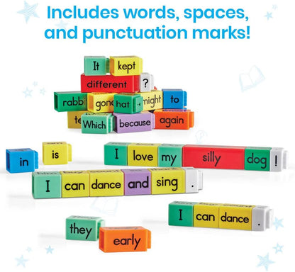 hand2mind Reading Rods Sentence Construction, Sentence Building for Kids, Parts of Speech Linking Cubes, Learn to Read Toys, Reading Tools for Kids, Science of Reading Manipulatives