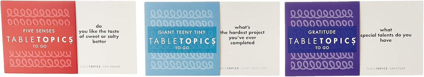 TableTopics Kids Conversation Pack for Families with Young Children, 120 Engaging Question Cards for Dinner & Classrooms, Boxed Set of 3 Topics, Stocking Stuffer