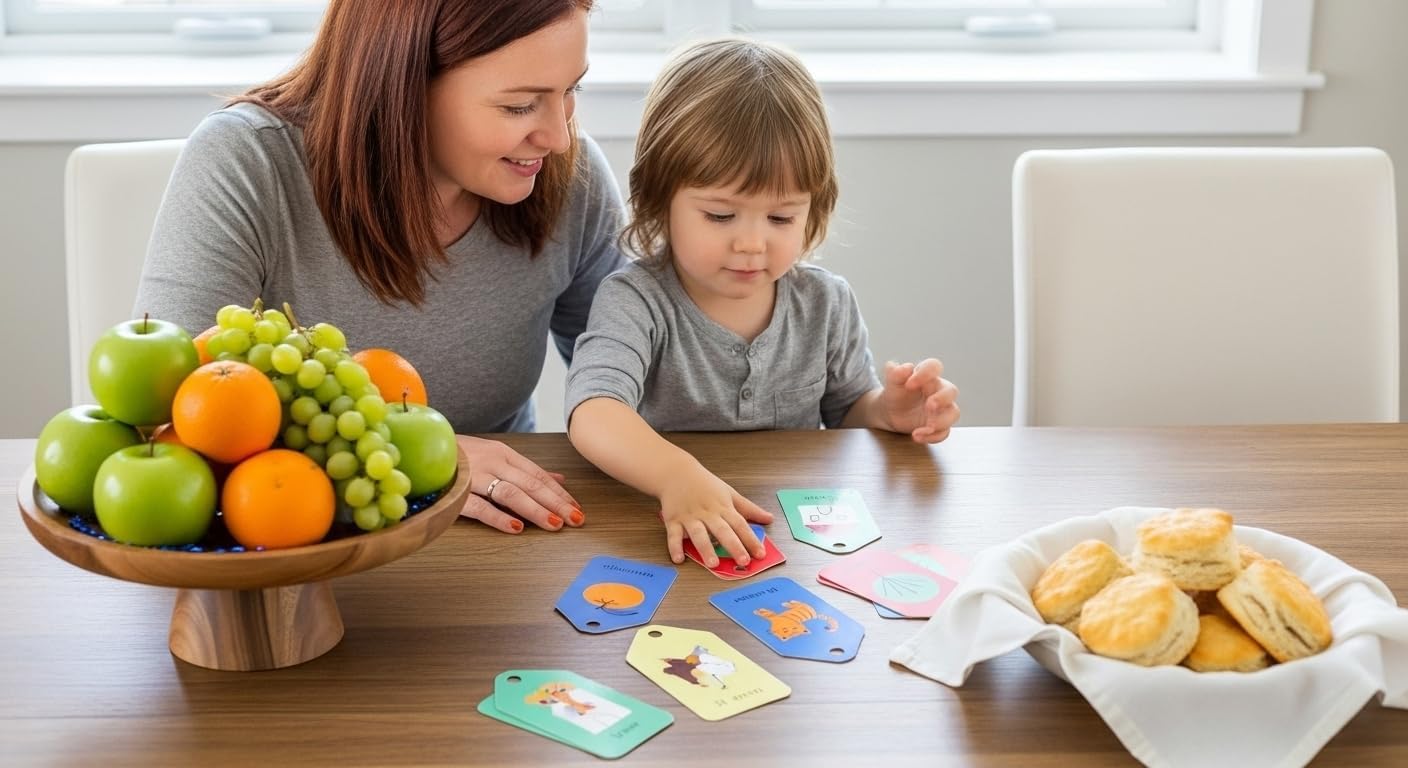 Spanish English Flash Cards - Bilingual Toddler First Words Flashcards – 26 Educational, Colorful, Double-Sided Vocabulary Cards – Sight Words for Toddler Games, ESL Kids & Preschoolers