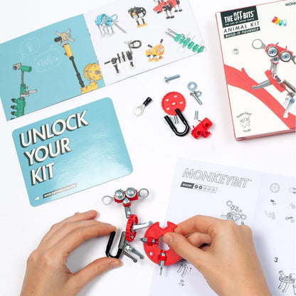 The OFFBITS Offbits Animal Kit - Pingubit, Penguin Model Size Kit with Super Tool + Online Community Unlocking Code, Black, Yellow, Grey, Small (Black Penguin)