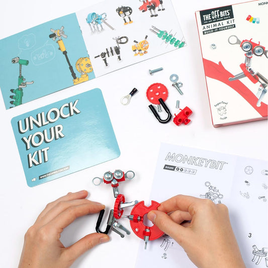 The OFFBITS Offbits Animal Kit - Pingubit, Penguin Model Size Kit with Super Tool + Online Community Unlocking Code, Black, Yellow, Grey, Small (Black Penguin)
