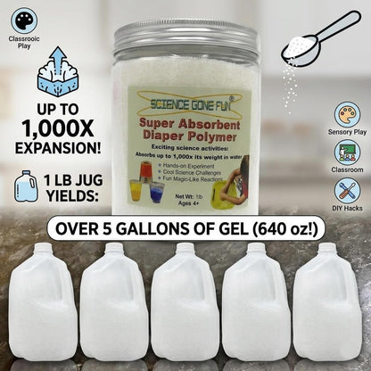1 Pound Super Absorbent Diaper Polymer_Science Educational Products (Tm)