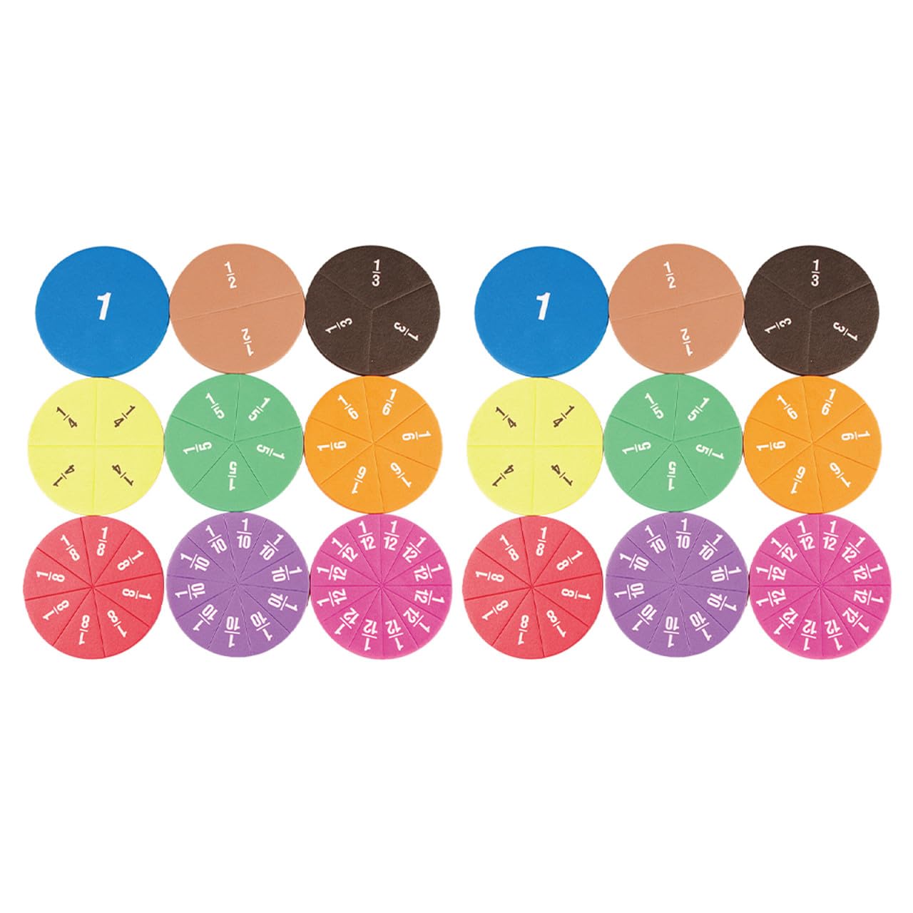 ARTIBETTER 2sets Fraction Circles Math Manipulatives for Educational Learning for Teaching Fractions and School Lightweight and Design