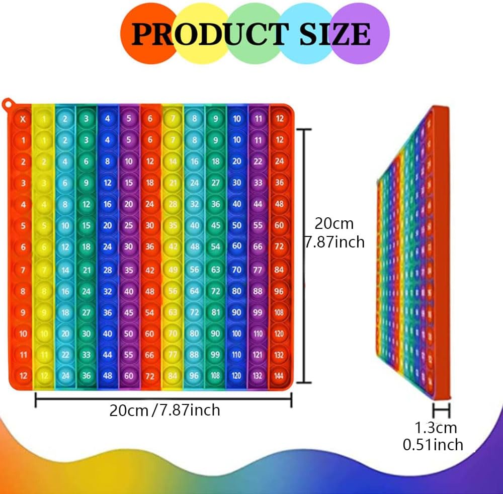 Multiplication Game Table 12 X 12 Math Flash Cards 3rd Grade Fingertip Fidget POP Toy Board Create a Variety of Multiplication additions for Teachers