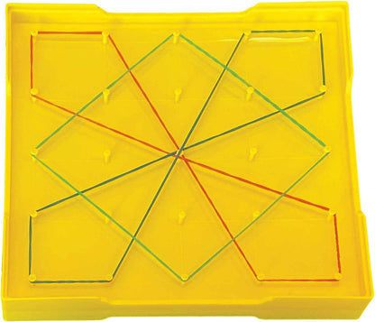 Thames & Kosmos Kids First Math: Large Double-Sided Geoboard Set for Preschoolers Ages 3 to 5 | Intuitive, Visual Method for Learning Basic Geometry | Includes Three 7-inch Square Boards, Rubber Bands